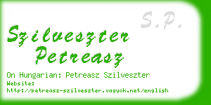 szilveszter petreasz business card